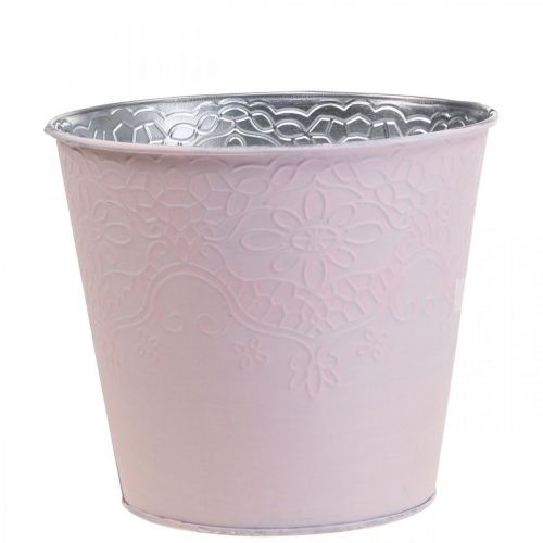 Floristik21 Übertopf Metall Blumenübertopf Pastell Rosa Ø16cm H14cm