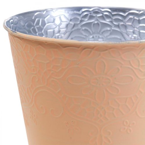 Übertopf Metall Blumenübertopf Pastell Orange Ø16cm H14cm