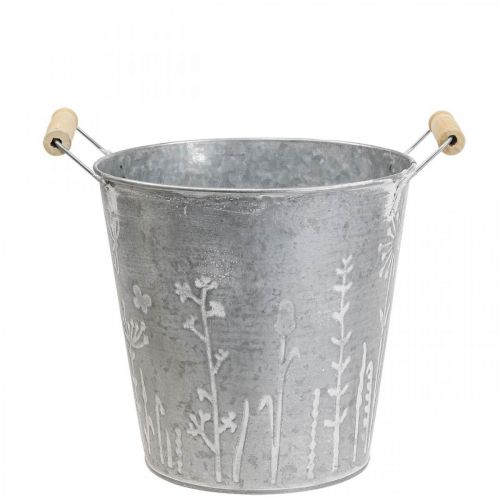 Übertopf Pflanzgefäß Vintage Deko Metalleimer Ø16cm H15cm