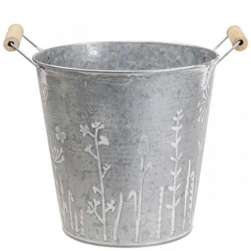 Übertopf Pflanzgefäß Vintage Deko Metalleimer Ø21,5cm H19cm