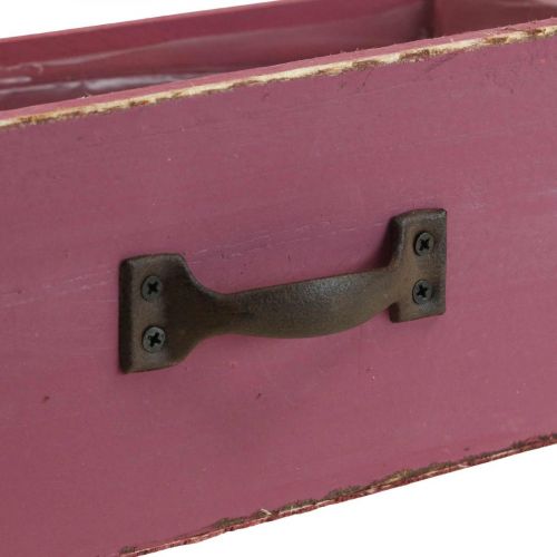 Floristik21 Übertopf Pflanzschublade Holz Deko Lila 25×13×9cm