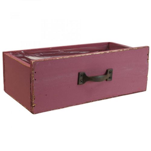 Floristik21 Übertopf Pflanzschublade Holz Deko Lila 25×13×9cm