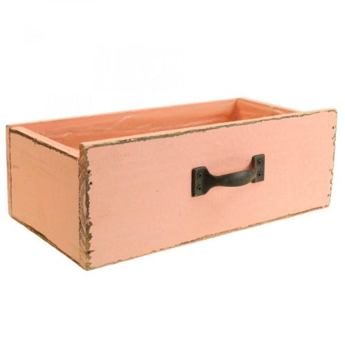 Floristik21 Übertopf Pflanzschublade Holz Deko Peach 25×13×9cm