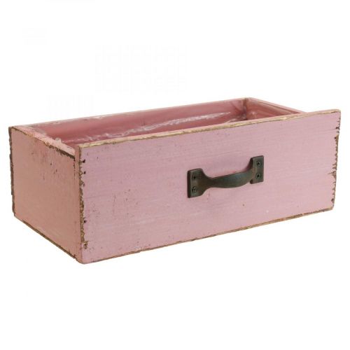 Floristik21 Übertopf Pflanzschublade Holz Pflanzkasten Rosa 25×13×9cm