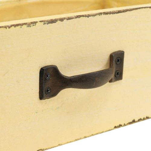 Floristik21 Übertopf Pflanzschublade Pflanzkasten Holz Gelb 25×13×9cm