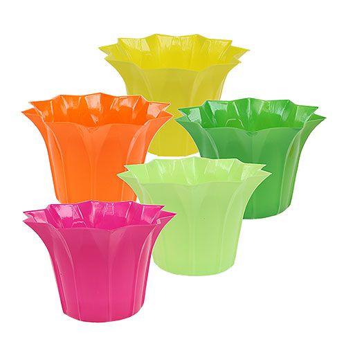 Floristik21 Übertopf Plastik bunt sort. Ø12cm 10St