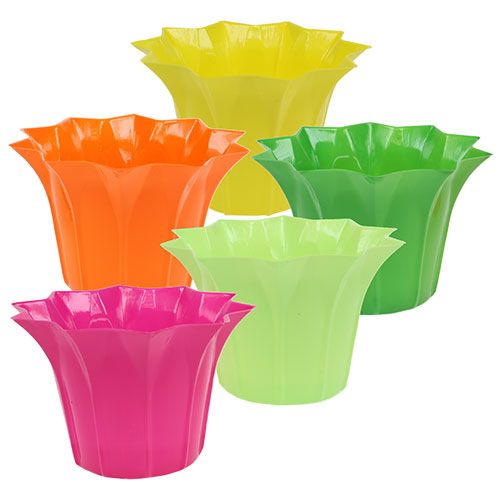 Floristik21 Übertopf Plastik bunt sort. Ø14cm 10St