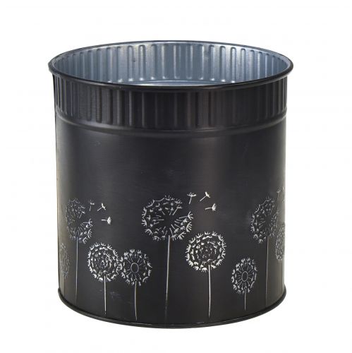 Floristik21 Übertopf Pusteblumen Blumentopf Schwarz Ø15,5cm H15,5cm