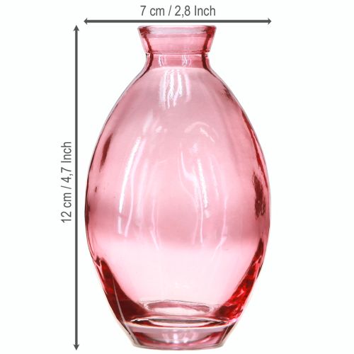 Artikel Elegante bauchige Minivasen getönt Glas Rosa Ø7cm H12cm 6er Set