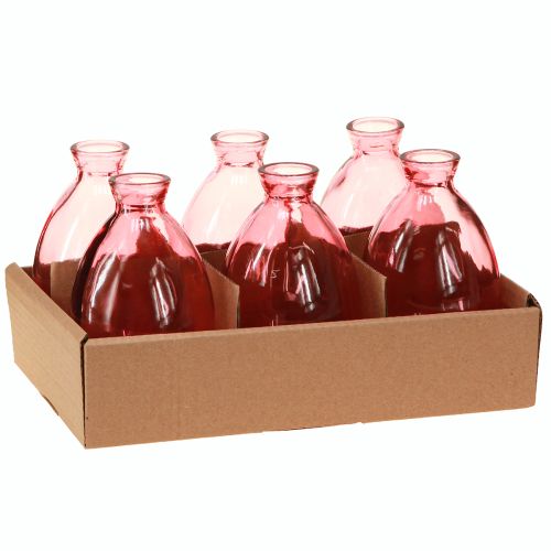 Artikel Elegante bauchige Minivasen getönt Glas Rosa Ø7cm H12cm 6er Set