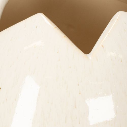 Artikel Dekovase in Ei-Form aus Keramik, 26 cm, weiße Frühlingsdeko für Wohnzimmer und Tisch