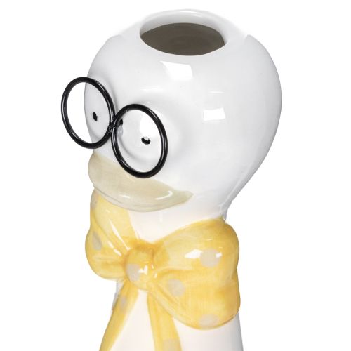 Artikel Keramikvase Ente mit gelber Schleife 24cm im 2er-Set für Tisch- und Raumdekoration