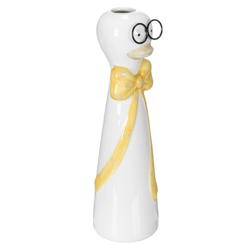 Artikel Keramikvase Ente mit gelber Schleife 24cm im 2er-Set für Tisch- und Raumdekoration