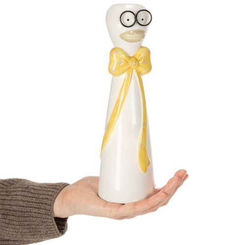 Artikel Keramikvase Ente mit gelber Schleife 24cm im 2er-Set für Tisch- und Raumdekoration