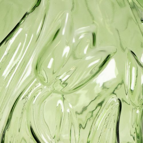 Artikel Glastulpenvase 22,5 cm mit geprägtem Tulpendesign in Grün für stilvolle Dekoration