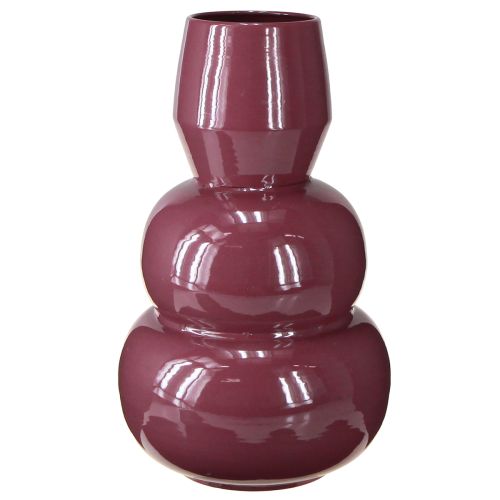 Moderne rote Vase aus Metall mit glänzender Oberfläche – 29 cm Höhe