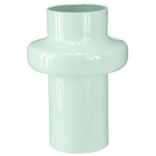 Floristik21 Vase Metallvase Deko Mintgrün Ø16,5cm H23,5cm Modern Wohnzimmer Büro
