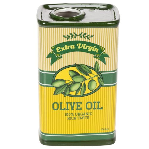 Keramikvase im Olivenöldesign, 18 cm, für Trockenblumen und mediterrane Deko