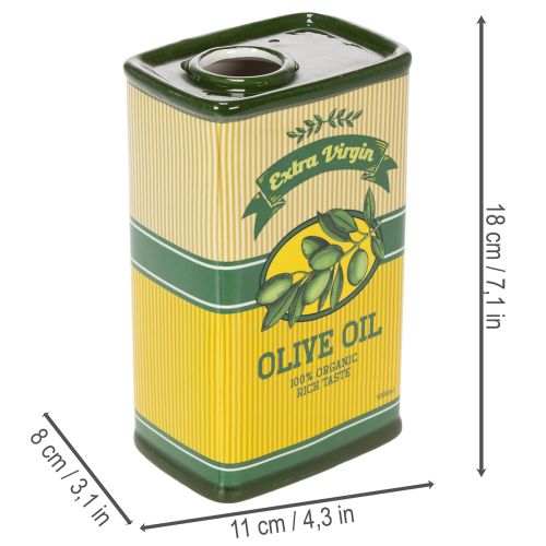 Artikel Keramikvase im Olivenöldesign, 18 cm, für Trockenblumen und mediterrane Deko