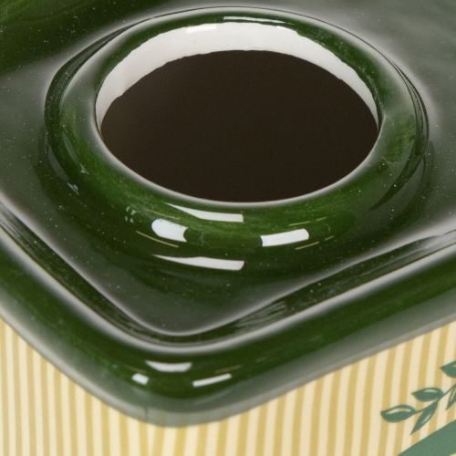 Artikel Keramikvase im Olivenöldesign, 18 cm, für Trockenblumen und mediterrane Deko