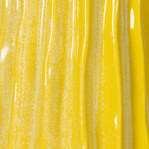 Artikel Gelbe Keramikvase mit gerilltem Design für moderne Blumendekoration 33 cm