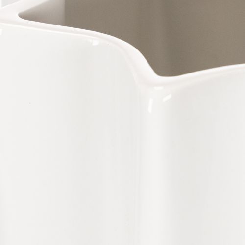 Keramik Blumenvase geriffelt Weiß 38cm für Trocken- und Kunstblumen | Floristik21.de
