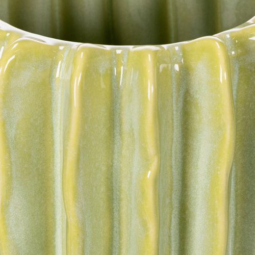 Artikel Keramik Blumentopf Kaktus Design 16cm Grün für exotische Dekoration