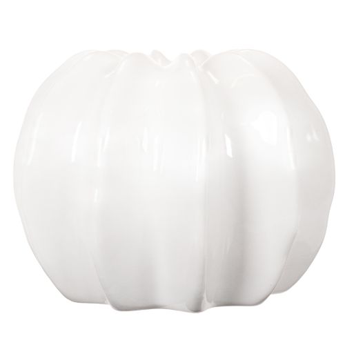 Kürbisform Vase 19 cm Weiß Glänzend Innenbereich Trockenblumen | Floristik21.de