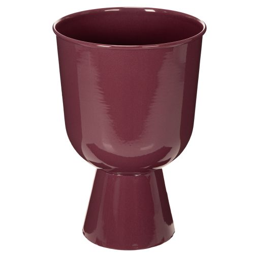 Pokal Blumentopf 23cm Rot Metall für stilvolle Dekoration