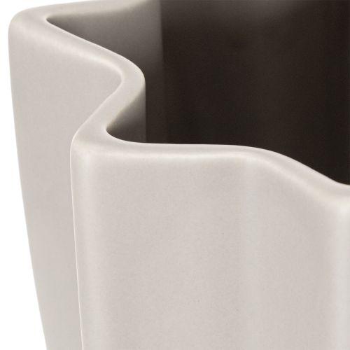 Keramikvase gerillt 38cm mattgrau Taupe für Trockenblumen | Floristik21.de