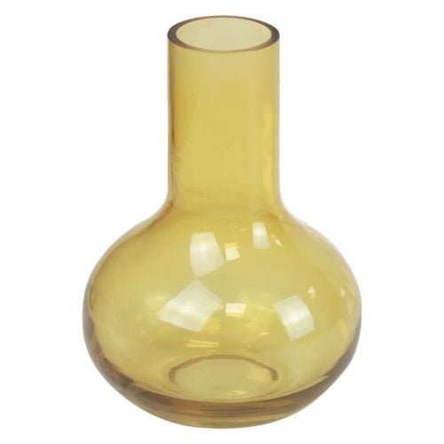 Vase Gelb Glasvase bauchig Blumenvase Glas Ø10,5cm H15cm
