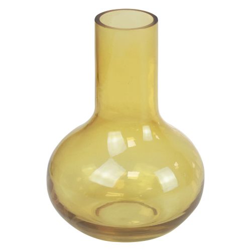 Floristik21 Vase Gelb Glasvase bauchig Blumenvase Glas Ø10,5cm H15cm