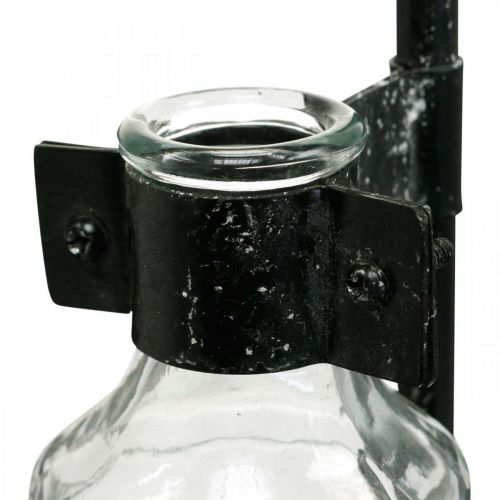 Artikel Dekovase Dekoflasche mit Metallständer Schwarz Ø16cm
