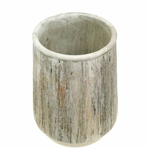 Übertopf Vase Beton Holzdesign Ø15cm