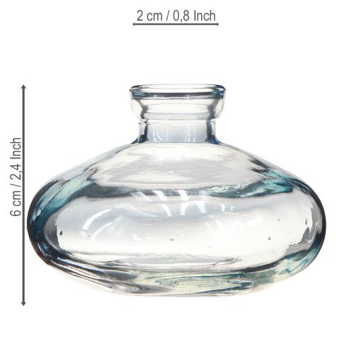Artikel Glasvasen Blau Bauchig, Tischdeko Mini-Vasen - 6er Set