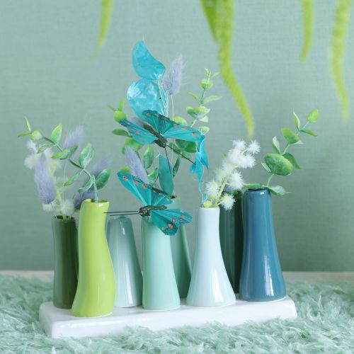 Artikel Mini Deko Vasen Set Keramik 18cm Grün für stilvolle Tischdekoration