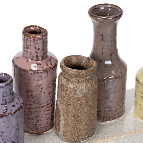 Artikel Keramikvasen Set auf Holzständer 30cm – Dekorative Wohnaccessoires im Vintage-Look