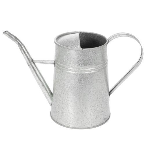 Verzinkte Deko Gießkanne Metall Grau Vintage-Look 1,7L H23cm für stilvolle Blumendeko & Pflanzgefäß | Floristik21.de