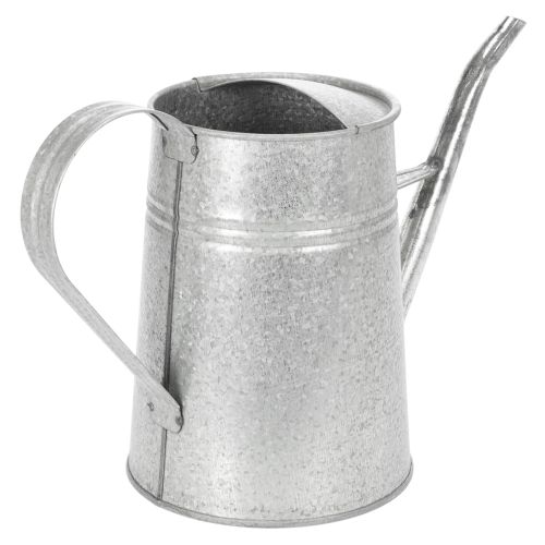 Verzinkte Deko Gießkanne Metall Grau Vintage-Look 1,7L H23cm für stilvolle Blumendeko & Pflanzgefäß | Floristik21.de