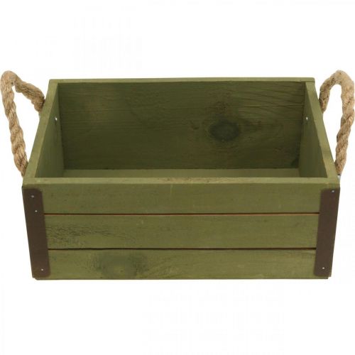 Artikel Vintage Blumenkasten Holz Pflanzkasten Grün L24/30cm 2er-Set