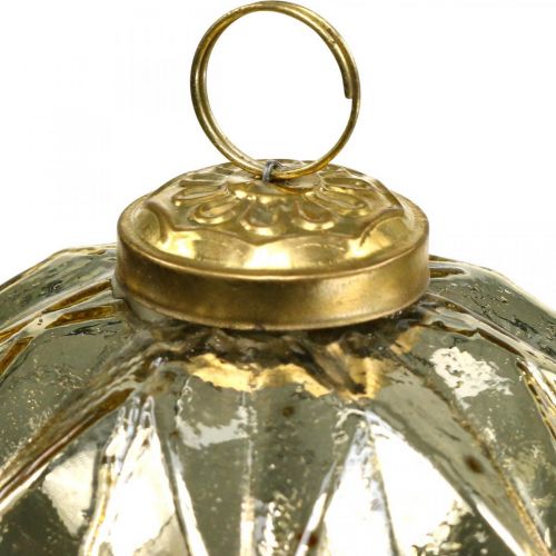 Vintage Weihnachtskugeln Glas mit Muster Ø10,5cm 3St