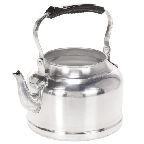 Metall Teekanne Zinkoptik Ø19cm H15cm Silber mit Kunststoffhenkel