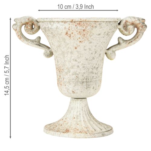 Artikel Vintage Deko Metall Pokal mit Henkel 14,5cm Floristikbedarf