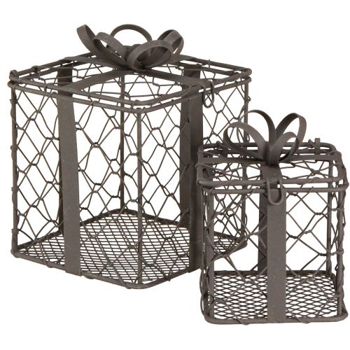 Floristik21 Metall-Drahtkorb-Set Grau, Dekorative Geschenkkörbe, 2 Größen – Vielseitig & Stilvoll
