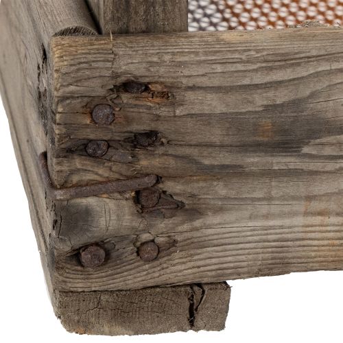 Artikel Vintage-Holzkiste mit Maschendraht rustikaler Stil 75×50×14cm