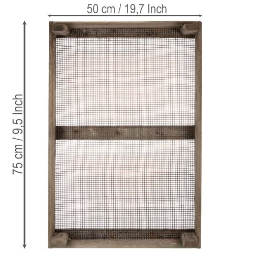 Artikel Vintage-Holzkiste mit Maschendraht rustikaler Stil 75×50×14cm