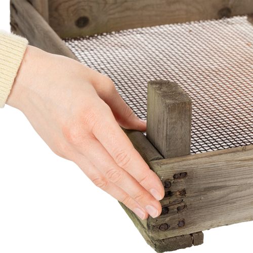 Artikel Vintage-Holzkiste mit Maschendraht rustikaler Stil 75×50×14cm