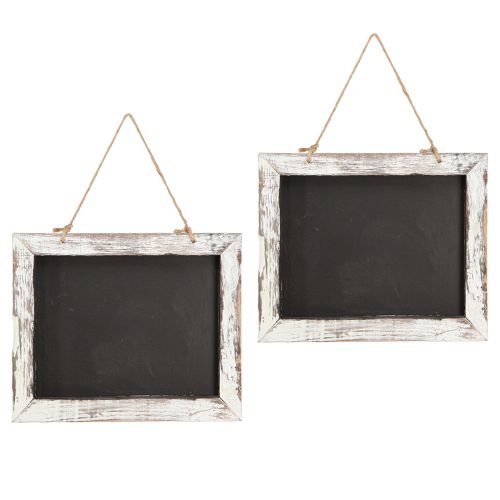 Artikel Kreidetafel zum Aufhängen im Vintage-Stil, Schwarz/Weiß, 30×25cm, 2er Set