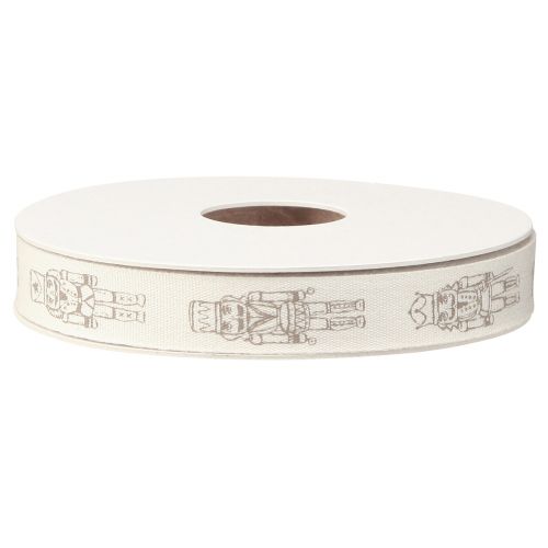 Artikel Cremefarbenes Vintage Nussknacker Geschenkband 15mm x 20m für Festliche Dekoration