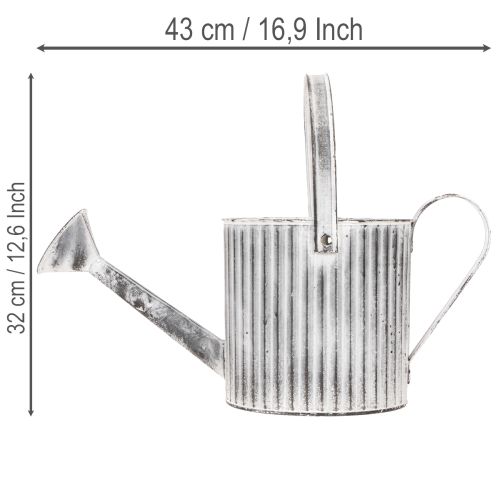 Vintage-Pflanzkanne Ø17cm, Deko Gießkanne, Metall Übertopf Shabby Chic | Floristik21.de